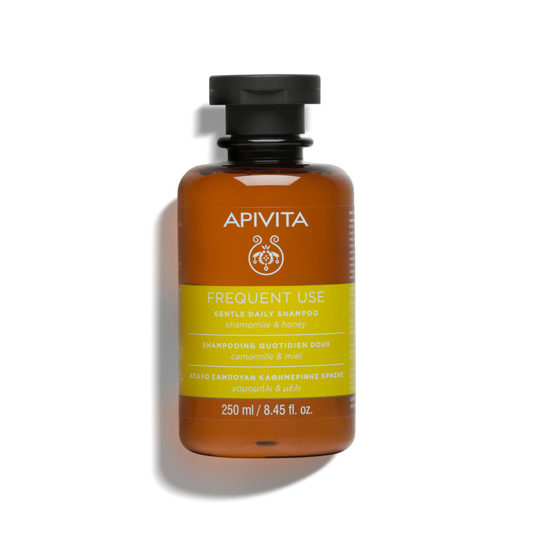 Apivita Frequent Use Gentle Daily Shampoo | Hydrates + Soothes with Chamomile & Honey, Silicone-Free, 250 mL / 8.45 oz