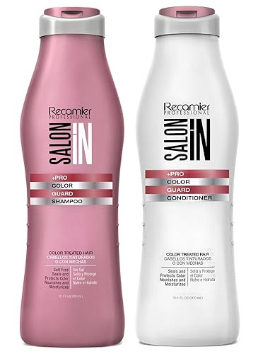 RECAMIER Dyed Hair Shampoo Conditioner Set UV Protectant | Champu y Acondicionador para Cabello Teñido 10.1 OZ