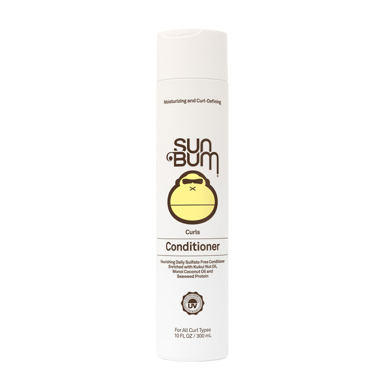 Sun Bum Curls Conditioner - Moisturizing Hair Treatment for Wavy and Curly Hair - Frizz Free Finish - Enrich with Coconut Oil and Seaweed Protein - U