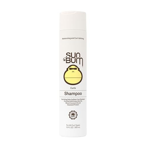 Sun Bum Curls Shampoo - Moisturizing Hair Treatment for Wavy and Curly Hair - Frizz Free Finish - Enrich with Coconut Oil and Seaweed Protein - UV Pr