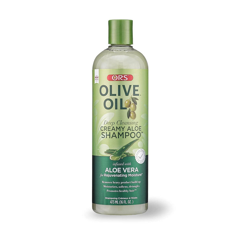 ORS Olive Oil Deep Cleansing Creamy Aloe Shampoo infused with Aloe Vera for Rejuvenating Moisture 16 Ounces (1)