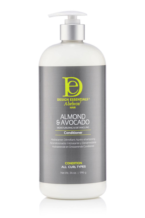 Design Essentials Almond & Avocado Moisturizing & Detangling Conditioner with Shea Butter & Coconut, Conditioner for Natural Hair, 34 oz