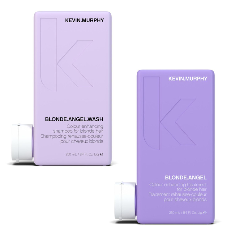 KEVIN.MURPHY BLONDE.ANGEL.WASH & BLONDE.ANGEL - Purple Shampoo for Blondes - Blonde Conditioner - Colour Enhancement Hair Care - Colour Safe - Parabe