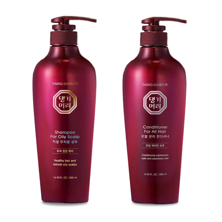 Daeng Gi Meo Ri- Oily Scalp Care Shampoo & Conditioner Set, Refreshing and Strengthening the Oily Scalp, Reducing Dandruff, Nourishing and Promoting