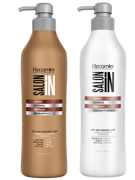 Salon In Recamier Hydra Repair Hair Kit | Shampoo & Conditioner | 33.8 fl oz Each | Deep Repair for Dry & Damaged Hair
