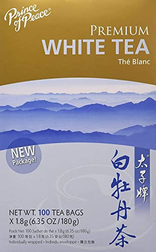 Prince of Peace Premium White Tea, 100 Tea Bags  White Tea Bags  Prince of Peace  White Peony Tea  Camellia Sinensis Tea Bags  Prince of Peace T
