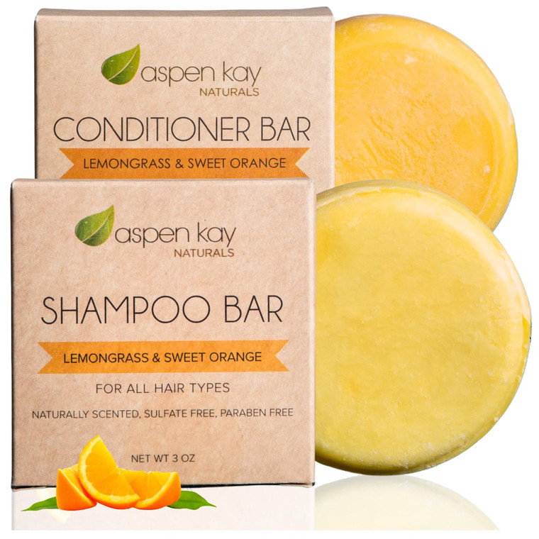Moroccan Argan Oil Shampoo & Conditioner Bar set - Volumizing & Strengthening Argan Oil Conditioner for All Hair Types, Citrus Scent, Paraben & Sulfa