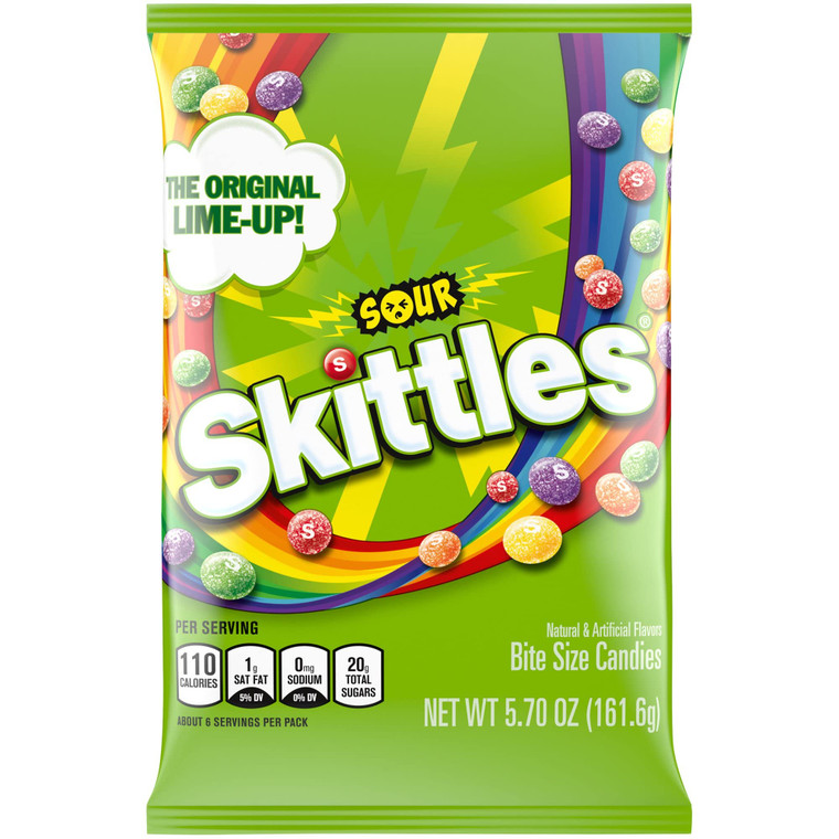 Skittles Bite Size Candy, Sours, 5.7 Ounce Bag