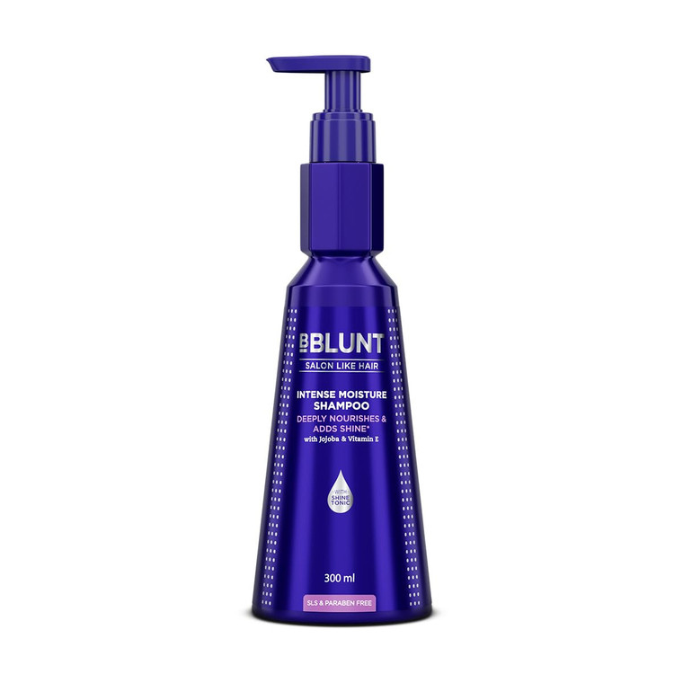 BBLUNT Intense Moisture Shampoo for Dry & Frizzy Hair | Gently Cleanses & Makes Hair Soft | Enhances Elasticity & Adds Shine | Color-Protect Formula