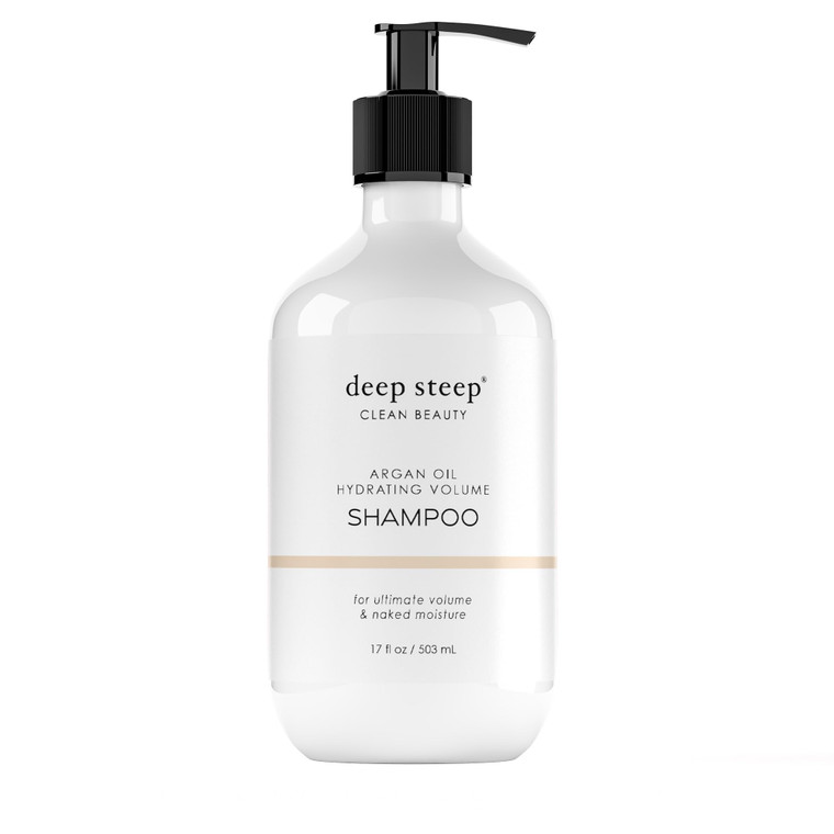 Deep Steep Argan Oil Hydrating Volume Shampoo, 17 oz  Volumizing Shampoo with Argan Oil, Aloe, Marula Oil & Rice Protein  Sulfate-Free, Vegan, Clea