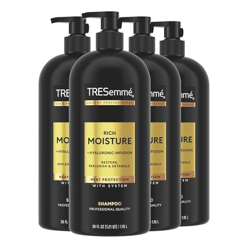 TRESemmé Rich Moisture Hydrating Shampoo with Pump 4 Count for Dry Hair Formulated With Pro Style Technology 39 Fl Oz
