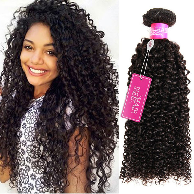 ISEE Hair 9A Grade Mongolian Kinky Curly Hair Extension Virgin Human Hair Weaving 3 Bundles Kinky Curly Virgin Hair 100% Human Hair Weaves Extension