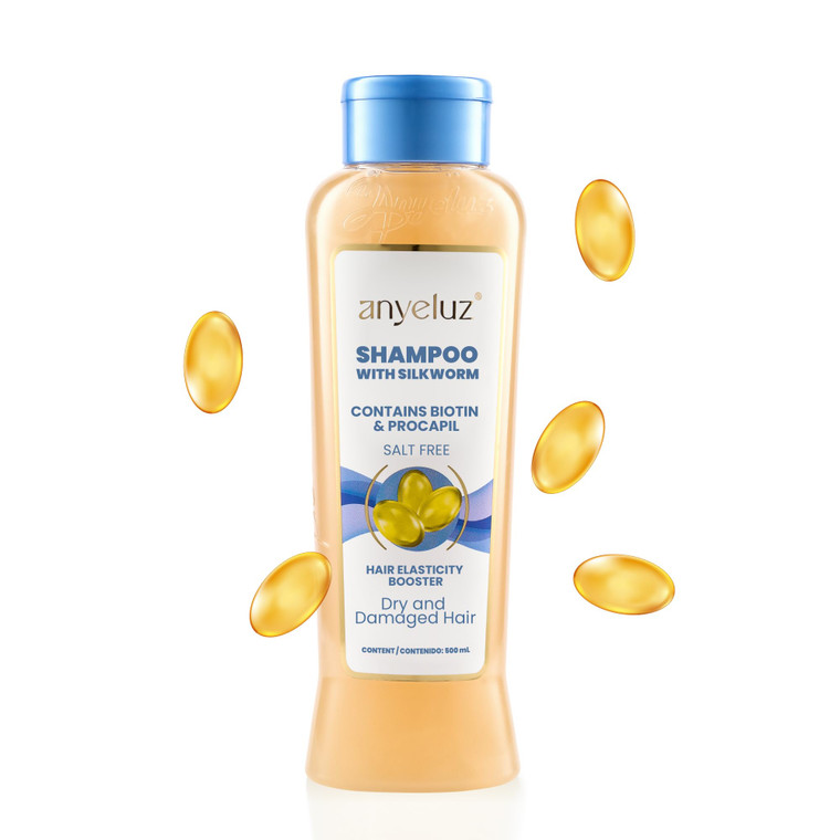 ANYELUZ Silkworm Shampoo, Nourishing Hair Cleanser, Enhances Elasticity, Softness & Shine, Protects Against Dehydration & Damage, Ideal for Dry & Dam