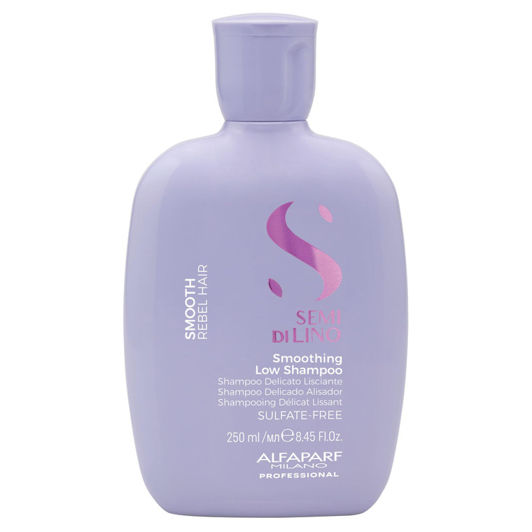 ALFAPARF MILANO Semi di Lino Smooth Low Shampoo for Frizzy & Rebel Hair, Sulfate Free, Straightens Controls Hydrates, Smoothes Unruly Hair, 8.45 Fl O