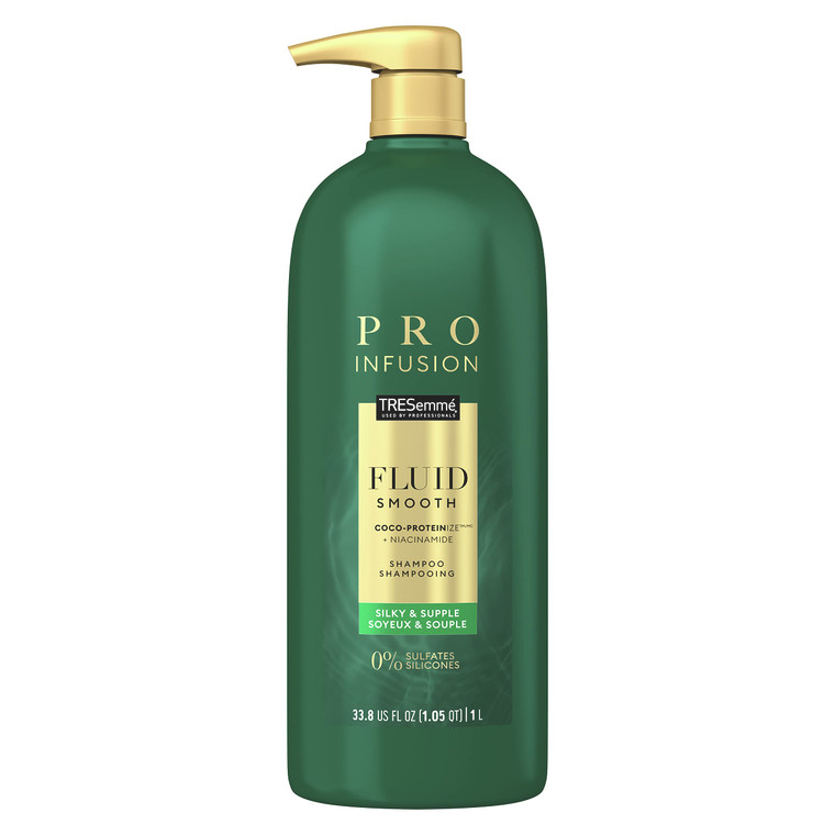 TRESemmé Cruelty-Free Pro Infusion Fluid Smooth Shampoo For Silky & Supple Hair Sulfate Free, Infused With Natural Coconut Droplets + Plant-Based Sal