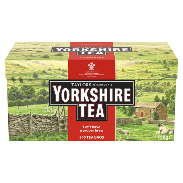 Yorkshire Tea, Red, Black Tea, Pillow Tea Bags, 240 Count (Pack of 1), Refreshing, Satisfying, and Strong, Classic British Breakfast Blend, Caffeinat