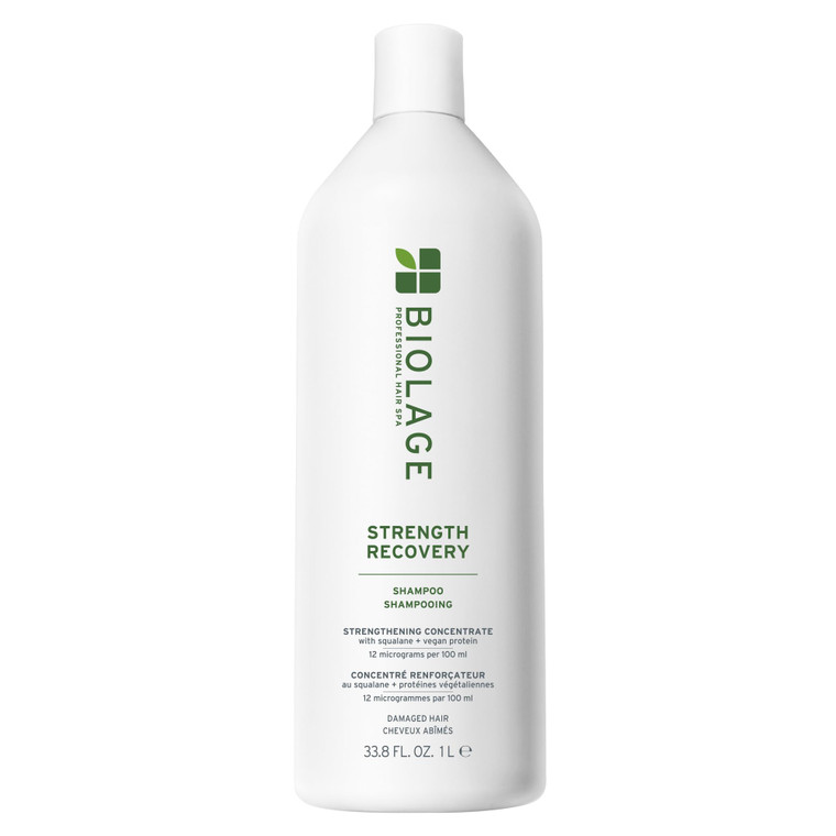 Biolage Strength Recovery Shampoo - Reduces Breakage & Detangles, Instantly Strengthens and Moisturizes, For Damaged Hair, With Olive Squalane & Vega