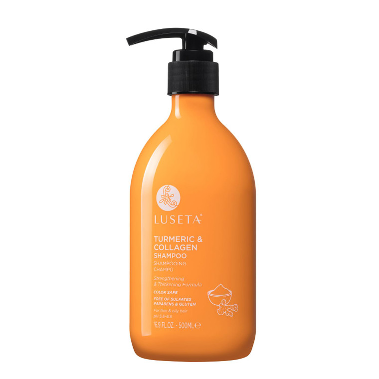 Luseta Hair Growth Shampoo with Turmeric & Collagen, Thickening Volumizing Shampoo for Women and Men with Thinning or Oily Hair, Color Safe, Sulfate