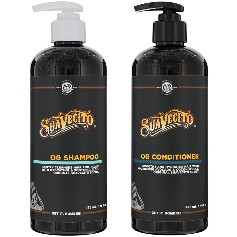 OG Shampoo & Conditioner Set 16 oz Pump Bottle with Provitamin B5, Natural Oils To Fortify & Restore Damaged Hair, Gently Cleanses Conditions Soothes