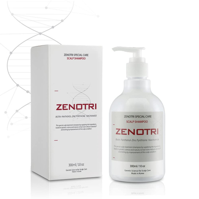 ZENOTRI Biotin and Zinc Pyrithione Shampoo - Combats Itching, Dandruff, Seborrhoeic Dermatitis & Sebum Buildup | Scalp Care Solution | 300ml 10 oz