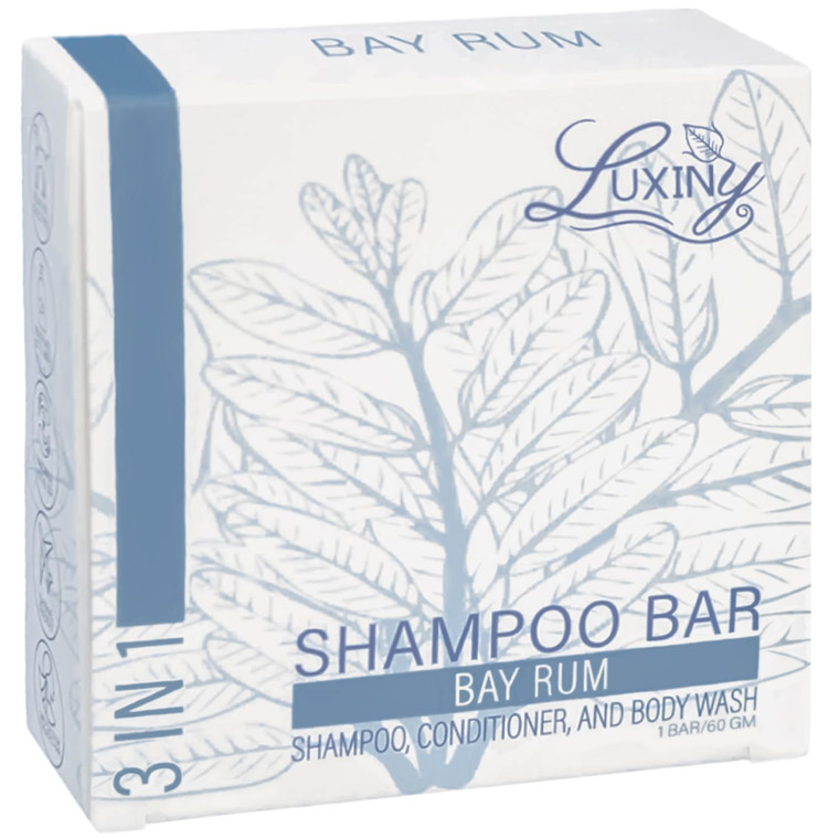 Luxiny Bay Rum Shampoo Bar  Vegan, Sulfate-Free, Made in USA | 3-in-1 Mens Shampoo, Conditioner & Body Wash | Ideal for All Hair Types | 60+ Washes
