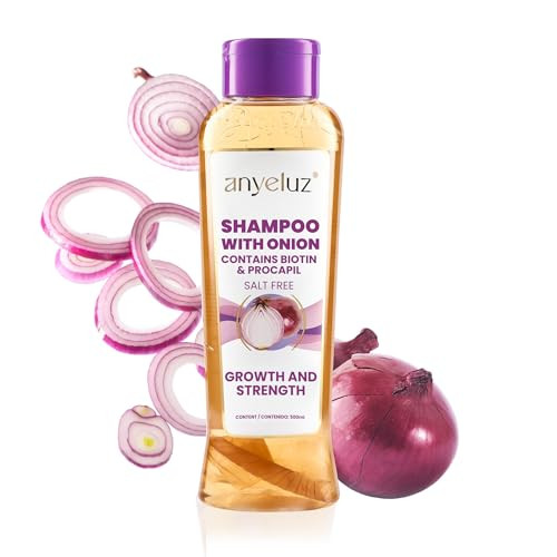 ANYELUZ Onion Shampoo  Natural, Odorless Formula, Reduces Oil, Ideal for All Hair Types, Salt and Paraben Free
