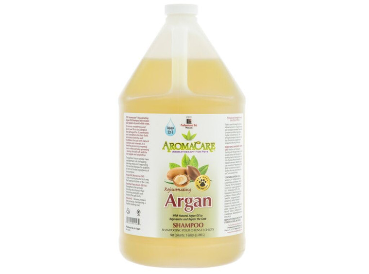 PPP AromaCare Rejuvenating Argan Shampoo for Dogs - Repairs Dry and Brittle Coats - Leaves Fur Silky & Shiny - 1 Gallon