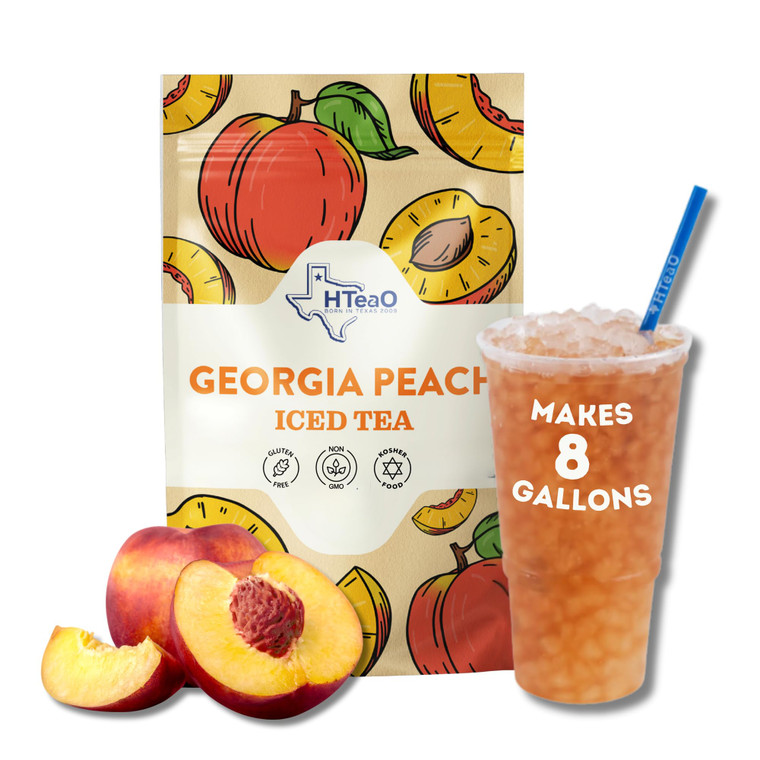 HTeaO Georgia Peach & Hibiscus Black Tea Packets  Makes 8 Gallons of Naturally Sweet Tea in 5 Minutes  Large Tea Sachets for Parties, Family Gather