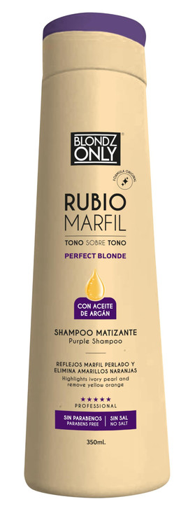 Blondz Only Hair Purple Toning Shampoo| Eliminates Brassiness | Neutralizes Yellow & Orange Tones | Rubio Marfil Blonde Pearl with Argan Oil Perfect