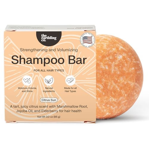 The Earthling Co. Shampoo Bar - Promote Hair Growth, Strengthen & Volumize All Hair Types - Paraben & Sulfate Free formula with Natural, Vegan Ingred