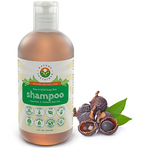 Nature Sustained Natural Shampoo - Organic, Raw & Wildcrafted with Probiotics, Hypoallergenic Natural & Sulfate Free Shampoo for Sensitive Scalp, Dry