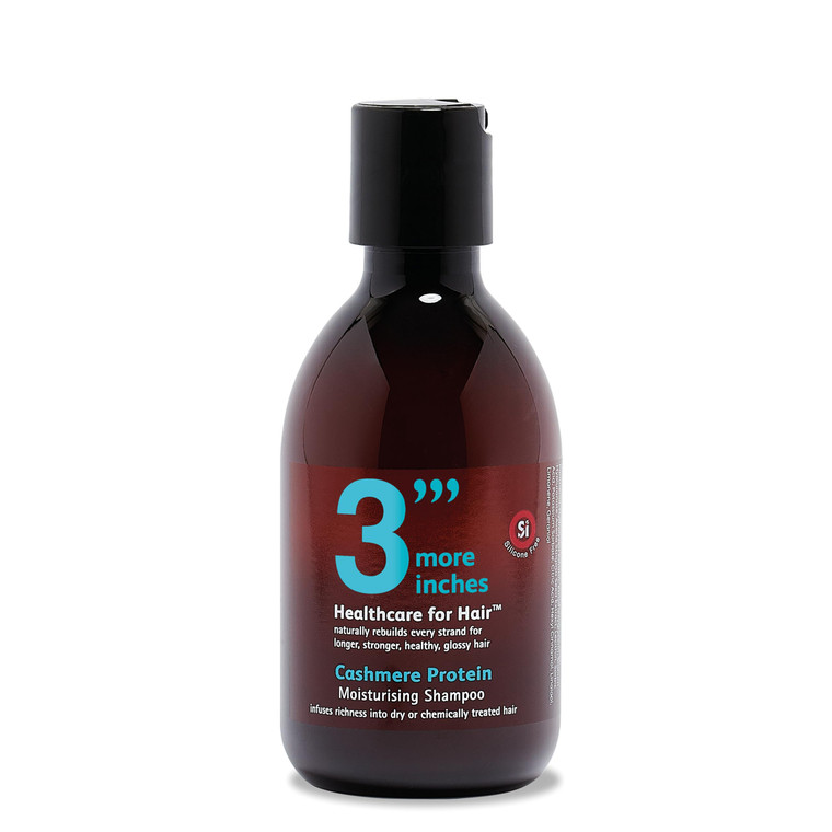 3'''More Inches Cashmere Protein Moisturizing Shampoo 250ml - Hydrating Shampoo for Dry, Damaged Hair - Thick & Frizzy Hair Treatment - Silicone & Su