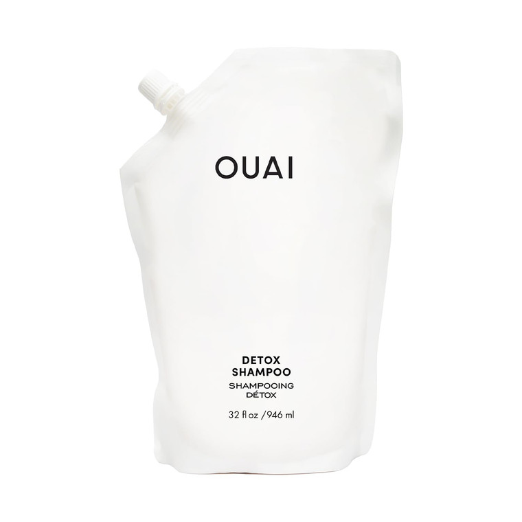 OUAI Detox Shampoo Refill - Clarifying Shampoo for Build Up, Dirt, Oil, Product and Hard Water - Apple Cider Vinegar & Keratin for Clean, Refreshed H