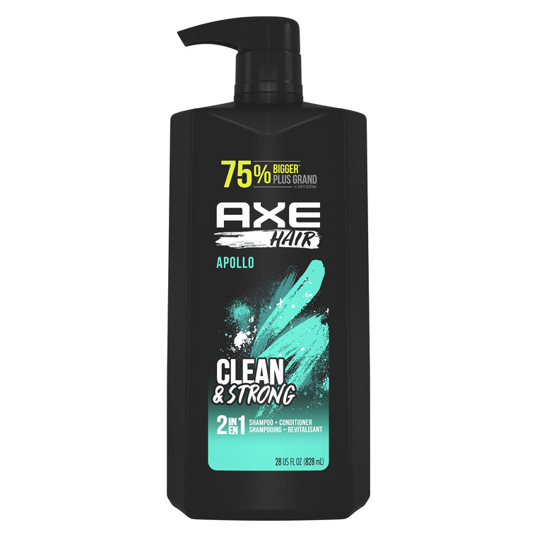 AXE 2-in-1 Shampoo & Conditioner for Clean & Strong Hair Apollo Wash & Care Sage & Cedarwood 100% Recycled Bottle 28 oz