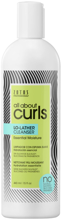 ALL ABOUT CURLS Lo-Lather Cleanser Shampoo | Essential Moisture | Gentle Cleansing | Slightly Sudsy | All Curly Hair Types | Cruelty Free | Sulfate F