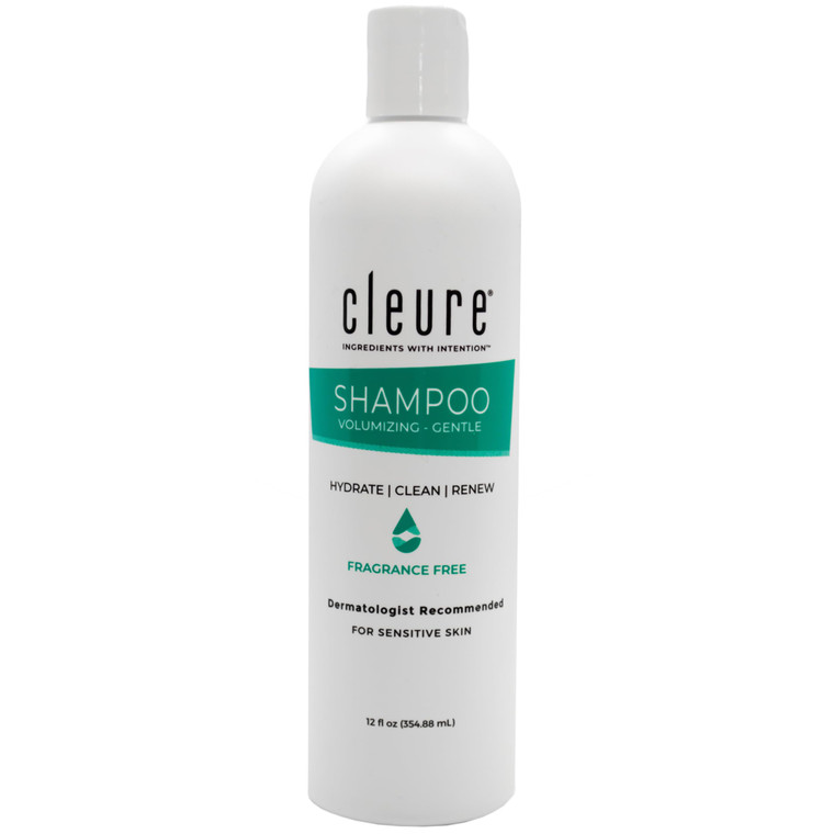 Cleure Hypoallergenic Volumizing Shampoo for Sensitive Skin - Fragrance Free, SLS Free & Paraben Free (12 oz, Pack of 1)
