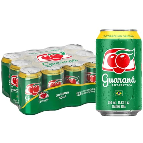 Guarana Antarctica, The Brazilian Original Guarana Soda, Regular, 11.83 fl oz (Pack of 12)