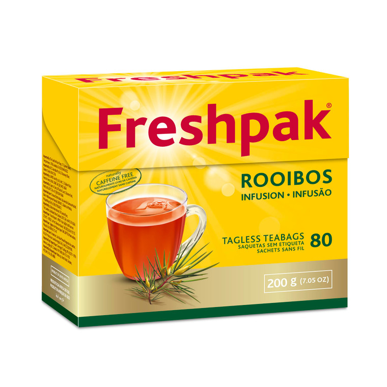 Freshpak Pure Rooibos Tea 80 Tagless Bags, Pure Premium Rooibos and No Rooibos Infusion, New Packaging (2 X Pack)