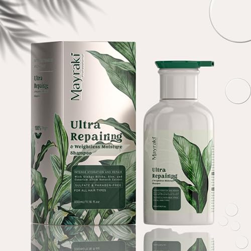 Mayraki Professional Ultra Repairing Weightless Hair Moisturizing Shampoo - 300 ml |10.15 fl.oz | Perfect Hair Treatment for Dry Damaged Hair | Sulfa