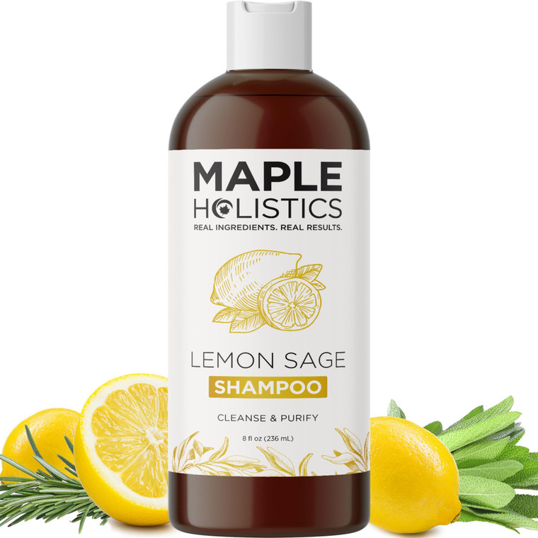 Sulfate Free Shampoo for Oily Hair - Lemon Sage Clarifying Shampoo for Build Up and Oily Scalp Care with Rosemary Essential Oil - Deep Cleansing Rose