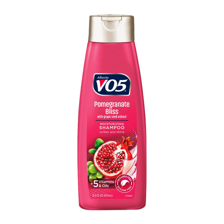 VO5 Moisturizing Shampoo - 12.5 Fl Oz - Pomegranate Bliss - Grape Seed Extract Leaves Hair Looking Vibrant and Beautiful