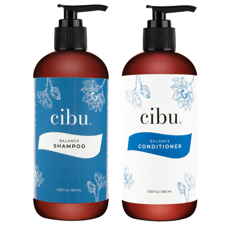 CIBU Balance Shampoo and Conditioner Bundle 90003 Nutrient Rich Formula Moisturizes, Strengthens & Repairs Dry Hair | Sulfate-Free | Leaves Hair Clea