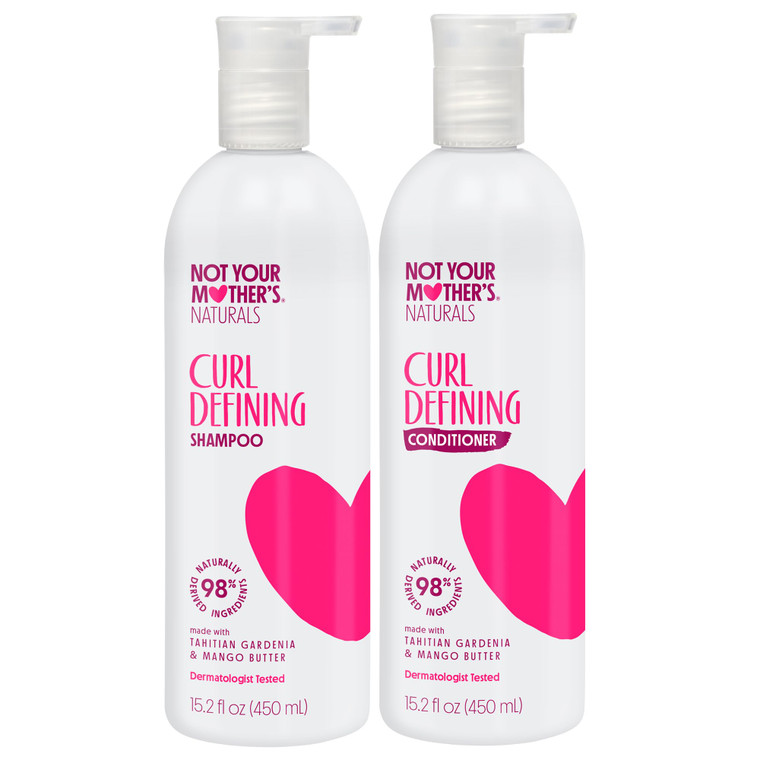 Not Your Mother's Naturals Curl Defining Shampoo and Conditioner (2 Pack) - 98% Naturally Derived Ingredients - All Hair Types - Gardenia Mango Butte
