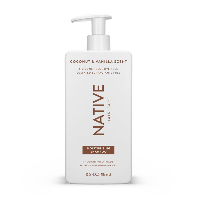 Native Coconut & Vanilla Moisturizing Vegan Shampoo, Clean, Sulfate, Paraben and Silicone Free - 16.5 fl oz