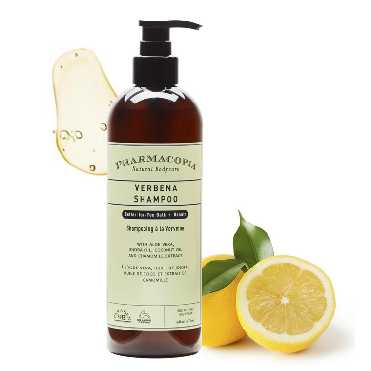Pharmacopia Verbena Shampoo - Natural Hair Care with Plant Based & Organic Ingredients Aloe Vera, Jojoba Oil, Coconut Oil, and Chamomile Extract - Ve