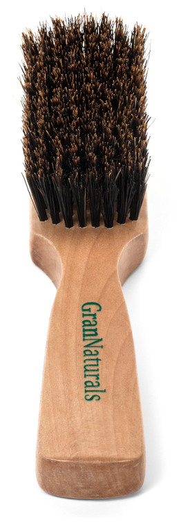 GranNaturals Soft Mens Boar Bristle Hair Brush - Natural Wooden Club Style Wave Hair Brush for Men - Styling Beard Hairbrush for Fine, Thin or Thick