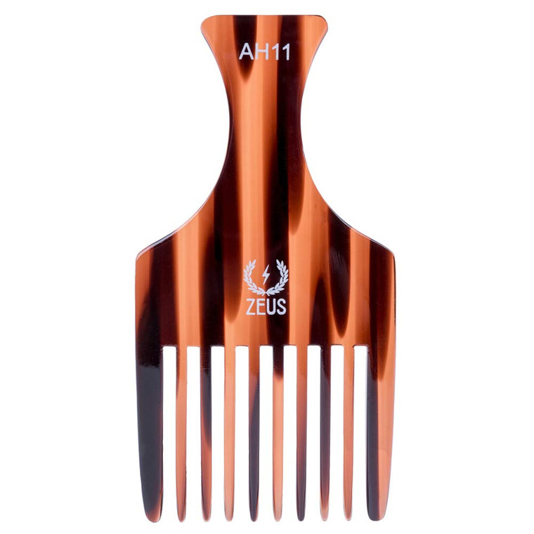 ZEUS Afro Hair Pick for Men, Large Wide-Tooth Detangling Comb for Curly Hair, Beards, Natural & Textured Styles (5.25) AH11