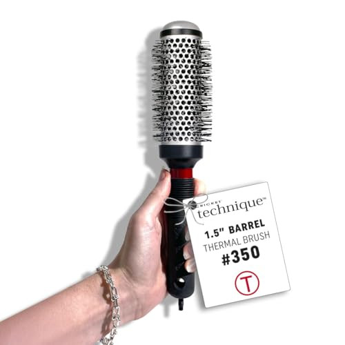 Cricket Technique Thermal Hair Brush #350 1.5 for Curling, and Styling  Heat-Retaining Barrel with Anti-Static Tourmaline Bristles, Round Thermal B