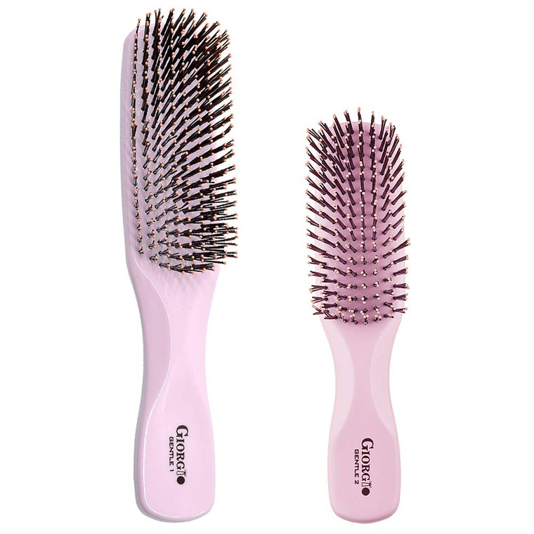 Giorgio GIO1IVY - GIO2IVY Ivory Gentle Touch Detangler Hair Brush for Men Women and Kids. Soft Bristles for Sensitive Scalp. Wet and Dry for all Hair