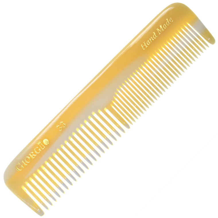 Giorgio G33 Fine Tooth and Wide Tooth Pocket Comb - Hair Styling Combs for Men and Women, Handmade Mustache and Beard Comb for Men for Grooming, Saw